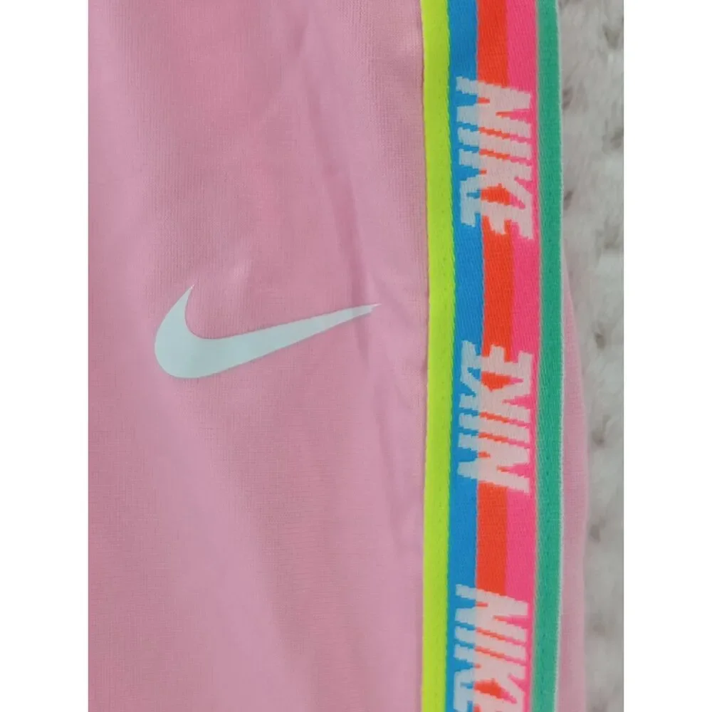 Nike Girls 12M Light Pink Infant Jogger Track Pants Rainbow Logo Taping